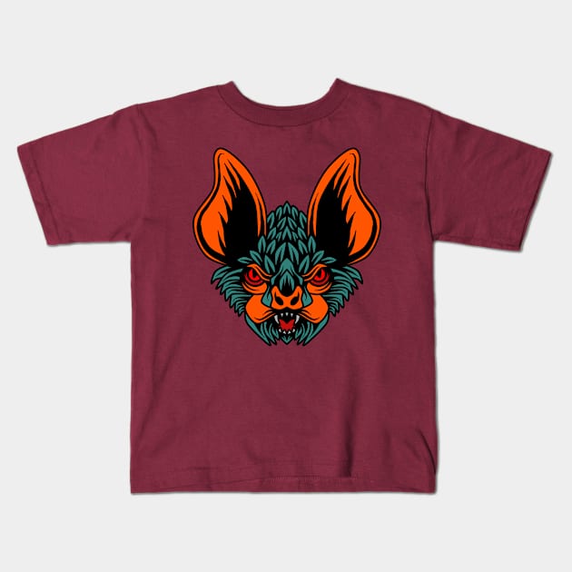 Bat Head Kids T-Shirt by Tuye Project